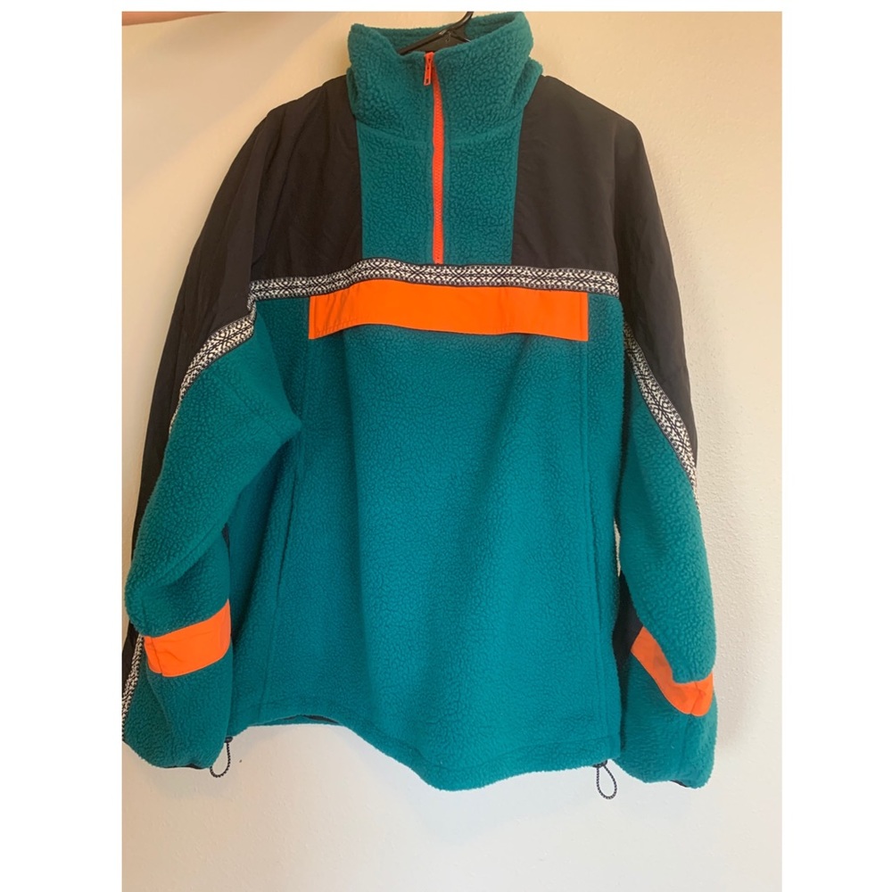 ASOS Design Fleece Windbreaker with Geo-Tribal Tape